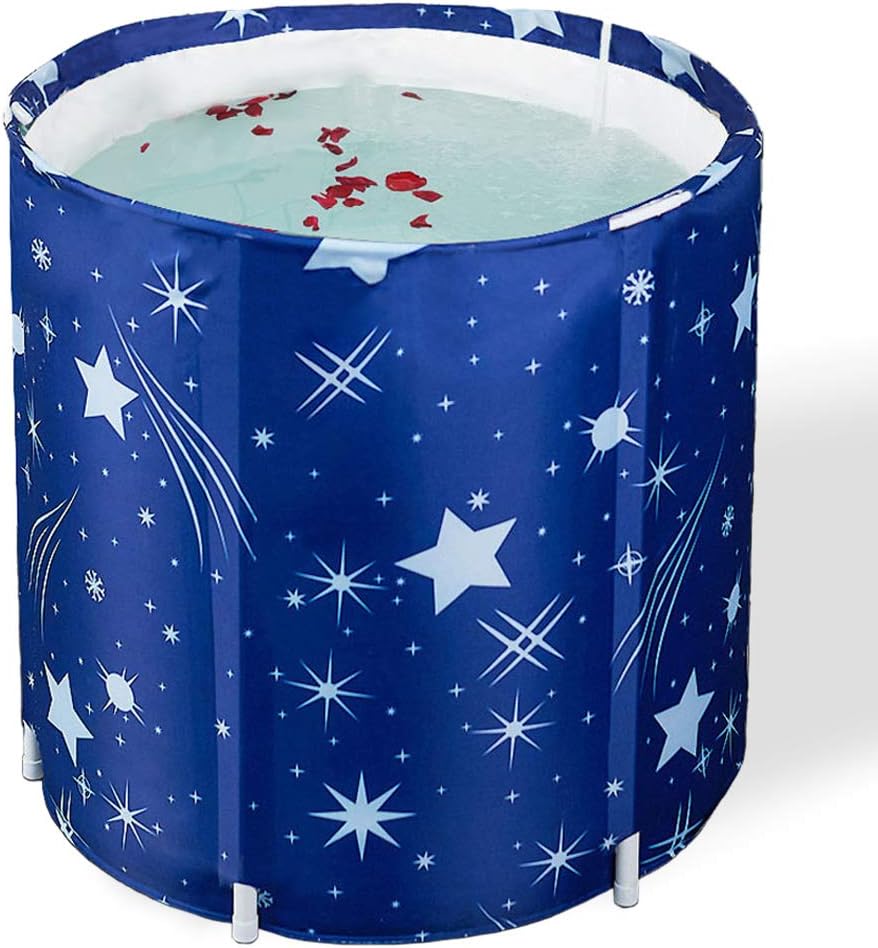 Anjing ポータブルバスタブ 設置が簡単 環境に優しいバスタブバスルームスパ 二人用 ブルー