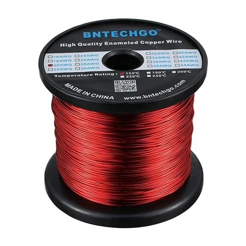 Miniatura 72 de BNTECHGO - Alambre magnético de calibre 16 a 38°AWG - Alambre de cobre esmaltado - Alambre para embobinar magnético esmaltado 1 rollo rojo Rojo 4 oz