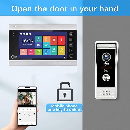 Miniatura 6 de ANJIELO SMART Sistema de intercomunicación de video HD 1080P, cámara de timbre de video WiFi con monitor de 2 piezas de 7 pulgadas, timbre con cable