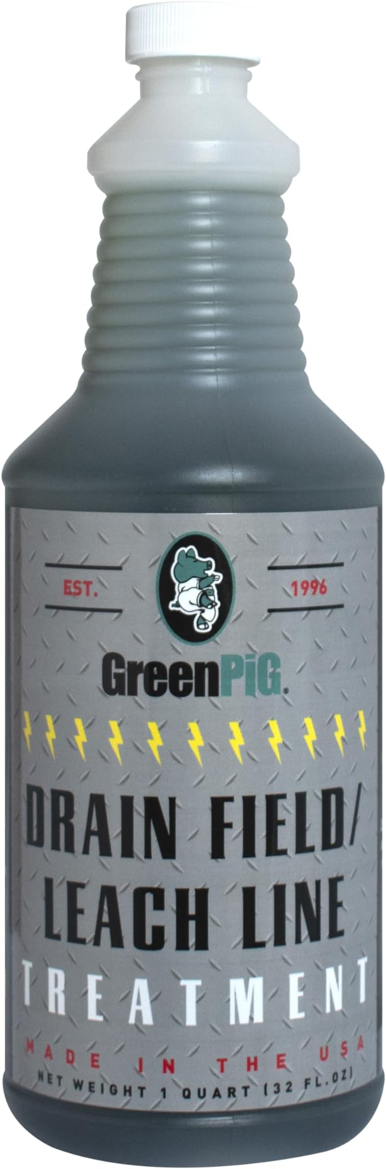 GREEN PIG Drain Field Cleaner, Septic Safe Drain Clog Remover, Treatment for Quickly Clearing Leach Field System Clogs, Back-Ups, and Foul Odors in Septic Tank Systems, 1 Quart
