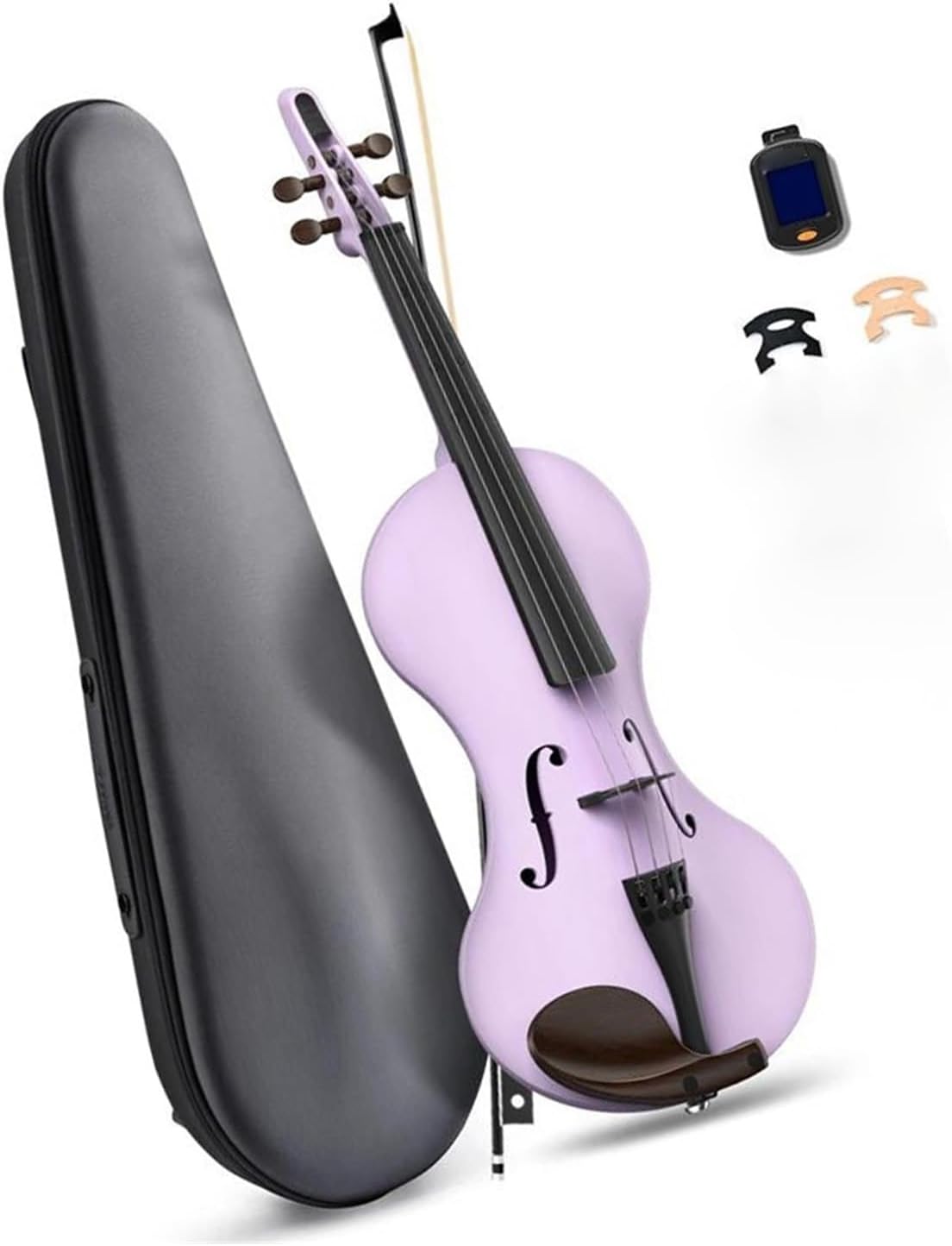 フリース】 バイオリンセット 美しい紫色の4/4エレクトリック