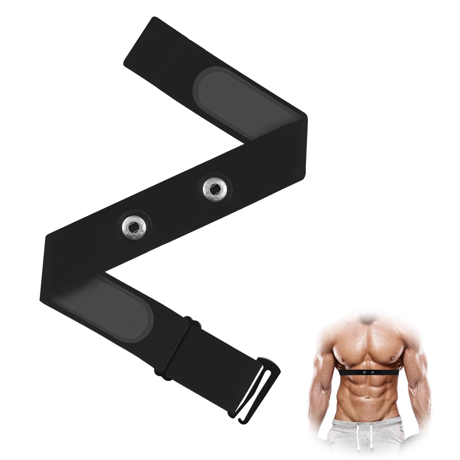 Pasek cardio regulowany (od 70 cm do 115 cm) do ANT+ i Bluetooth pas piersiowy do czujnika tętna, kompatybilny z Garmin, Wahoo, Polar H10 H9, Coospo, Bryton, Magene, Livlov, idealny do sportu i