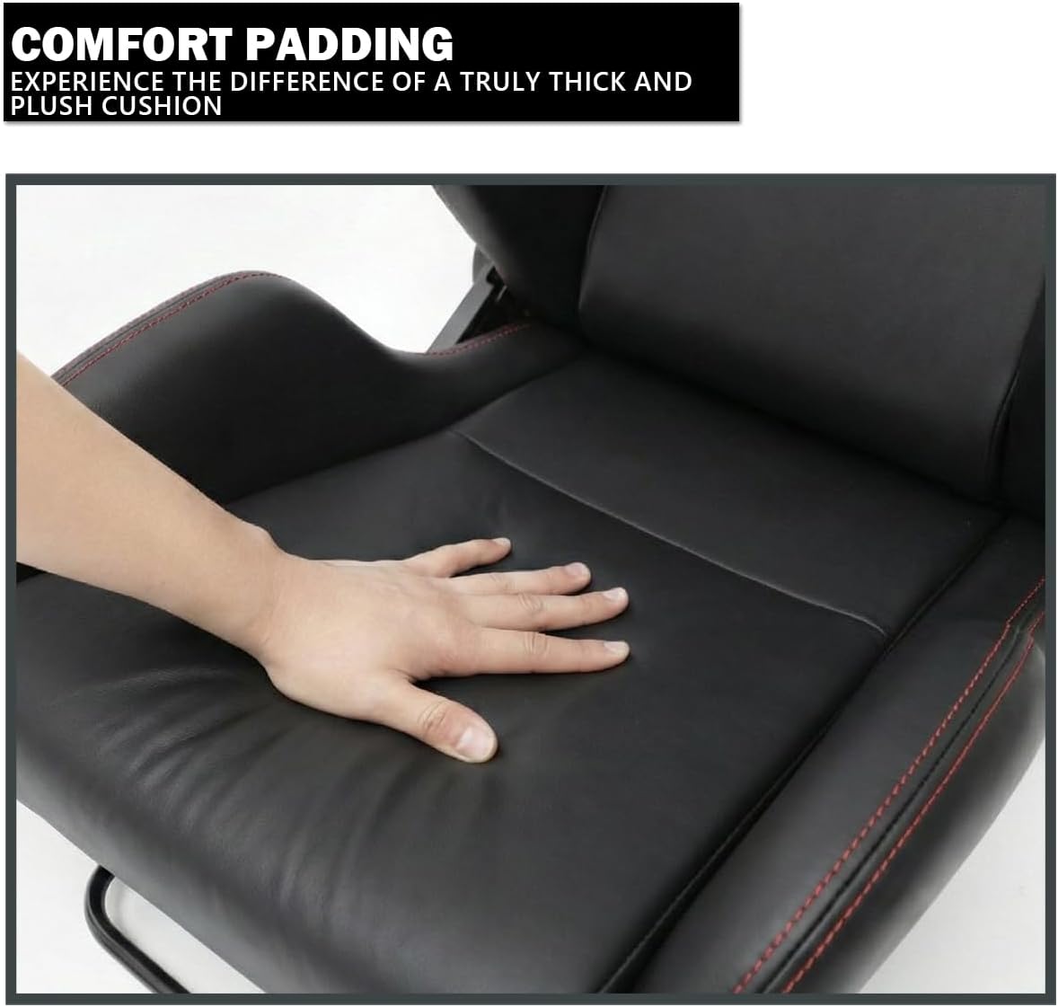 Spec-D Tuning Black Nappa Style PU Leather, Fully Reclinable Racing Seat w/Dual Sliders Compatible, 1 Seat