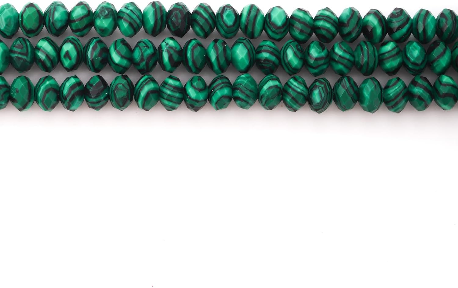 Faceted 4x6mm Natural Malachite Stone Rondelle Spacer Gemstone Beads Loose Semi Gemstone Beads for Jewelry Making - Image 2