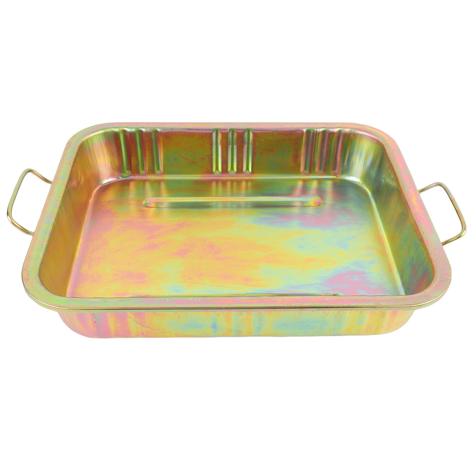 Bandeja de goteo de aceite de 13 litros 48,5 x 37,5 x 9 cm Bandeja de drenaje de aceite de hierro galvanizado y recipiente de recogida de líquidos Depósito anticorrosivo a prueba