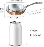 Vista 2 de Macevia Mini Cacerola para Salsa, Calentador de Mantequilla de Acero Inoxidable Cobreado, Olla Pequeña con Mango, Uso Multipropósito para Hogar