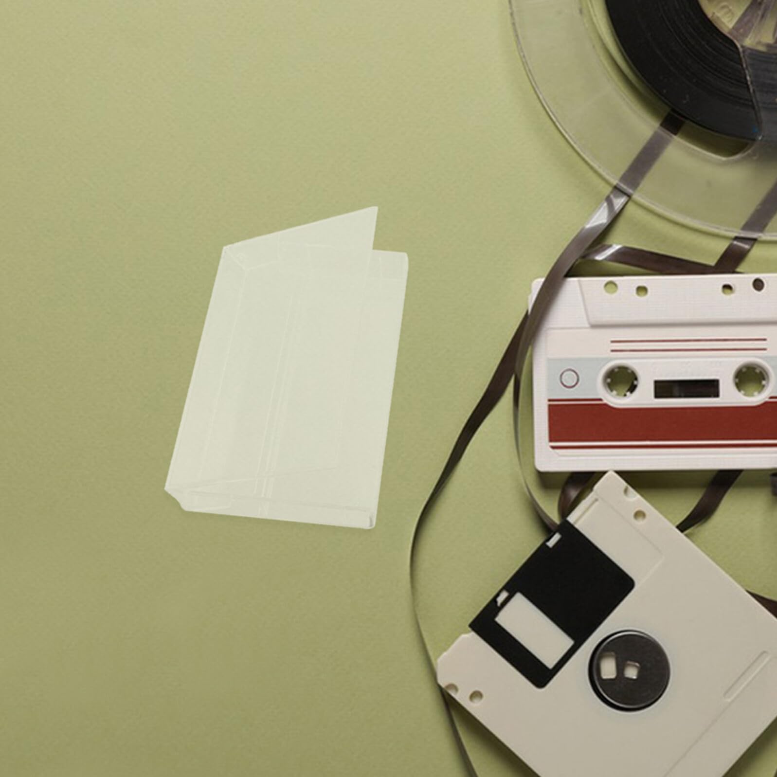 15 Pezzi Porta Cassette Trasparente in Plastica Organizer Compatto per Nastri Audio con Maniglia Integrata Custodia Rigida per Esposizione Vintage e Protezione Tape per Casa e