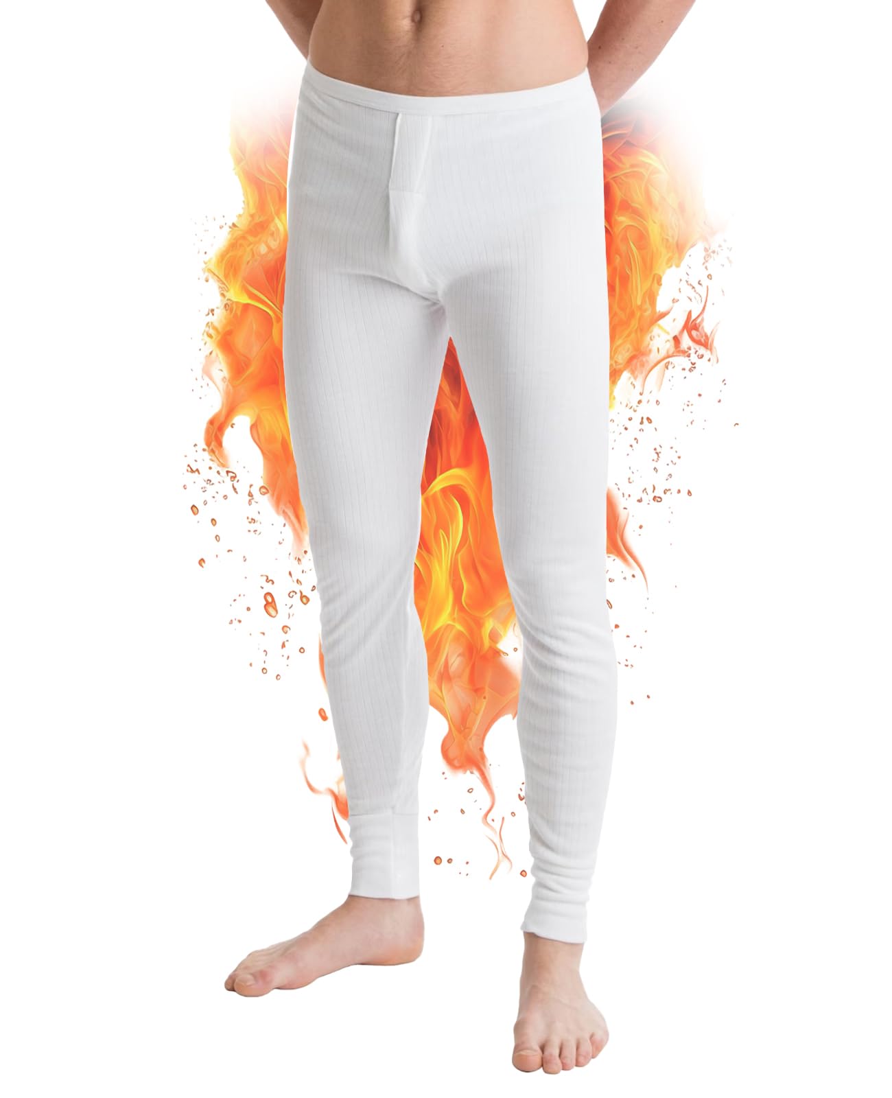 Prime fashionsMens Thermal Long John Bottom Ultra Soft Brushed Inside Warm Underwear for Winter and Coolest Weathers