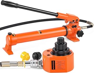 Bonvoisin 30T Hydraulic Cylinder Jack Porta Power Ram 2.13" Stroke Mini Multi-Section Lifting Cylinders with Hydraulic Hand Pump for Machinery Shipbuilding