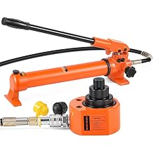 Bonvoisin 30T Hydraulic Cylinder Jack Porta Power Ram 2.13" Stroke Mini Multi-Section Lifting Cylinders with Hydraulic Hand Pump for Machinery Shipbuilding