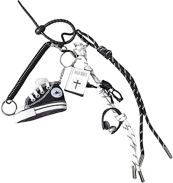 Amazon.com: QTKJ Keychain for Women, Bag Charm, Hand-Woven Nylon Rope