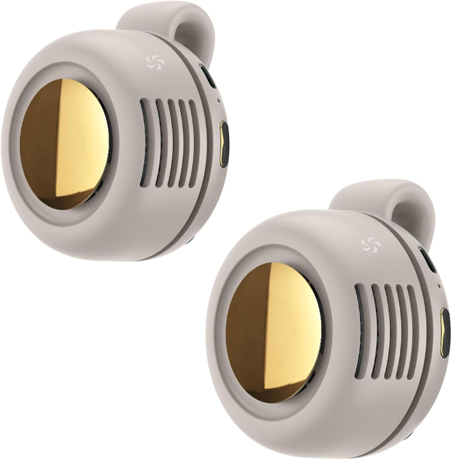 PetPhindU Mini Clip on Fan for Shirt & Waist, Portable Small Whirlwind Bladeless 3-Speed Silent Personal Mini USB Rechargeable Cooling Fans for Outdoor Hiking Camping Travel Workout (White,2)