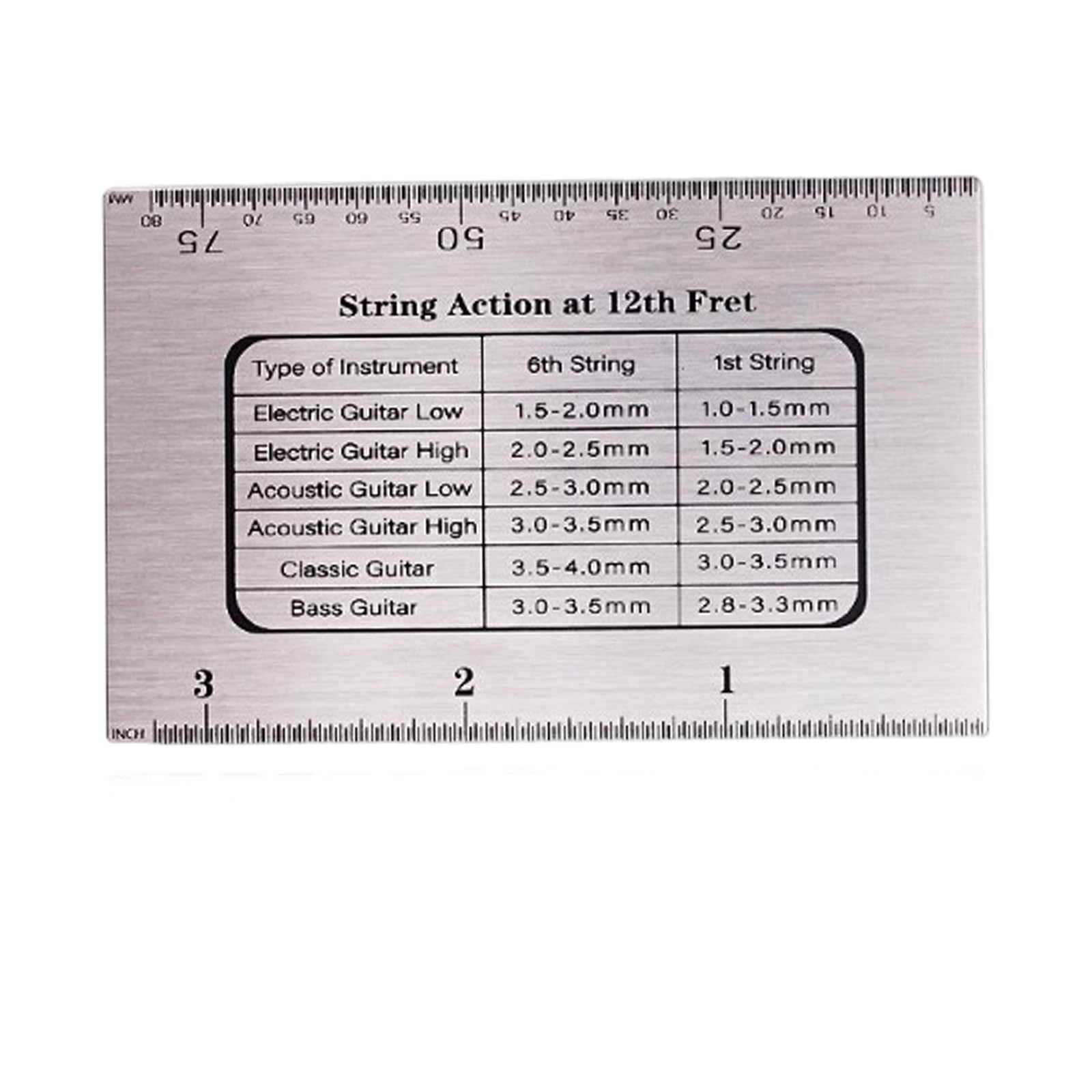 QIAOLIDA Guitar String Height Ruler String Action Gauge Ruler Guitar Set Up Repairing Luthier Tool for Guitars and Bass Setup