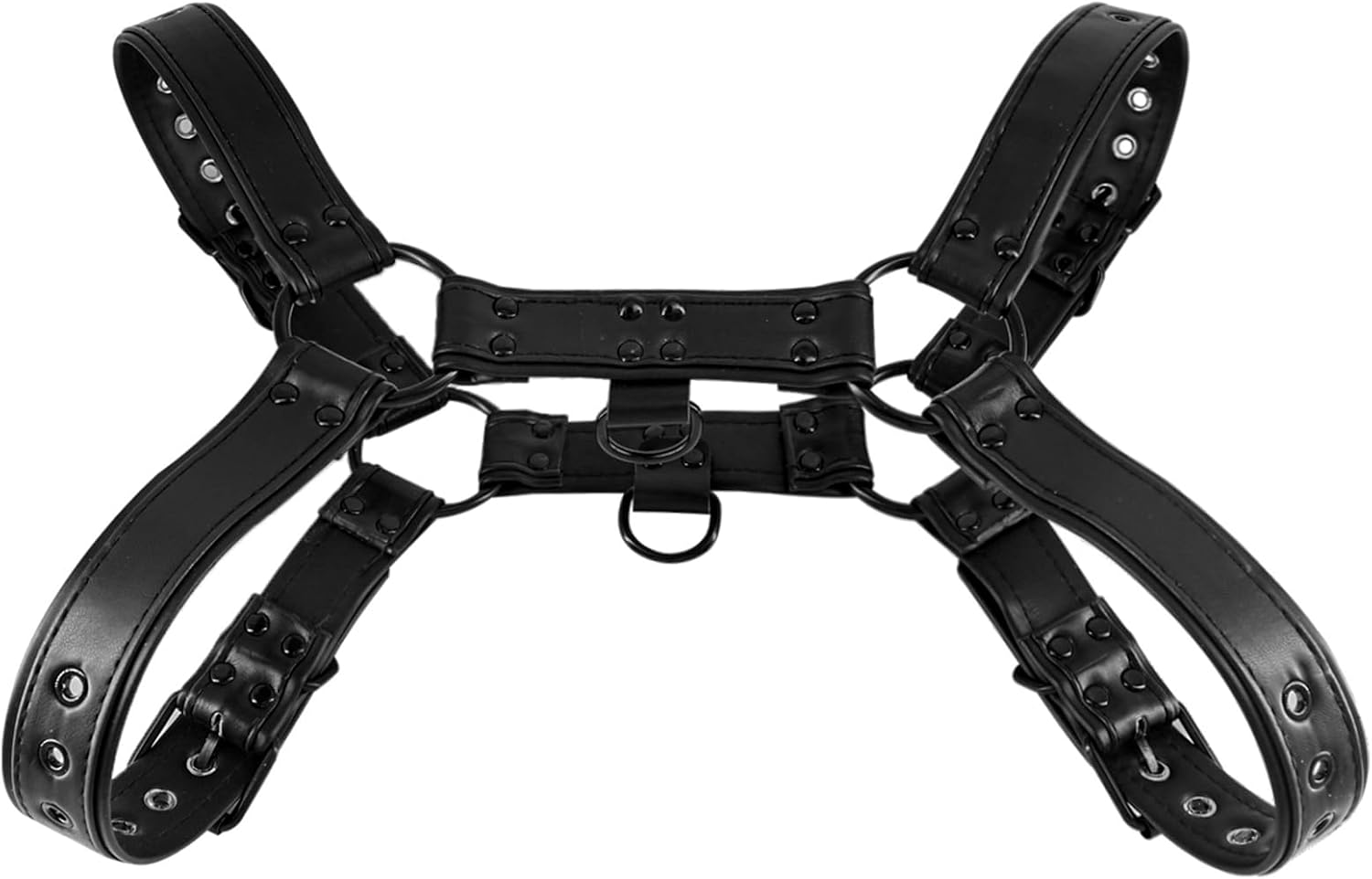 Men's Adjustable PU Leather Chest Harness - Fashion Body Shoulder Straps with Buckles for Clubwear Party Outfits
