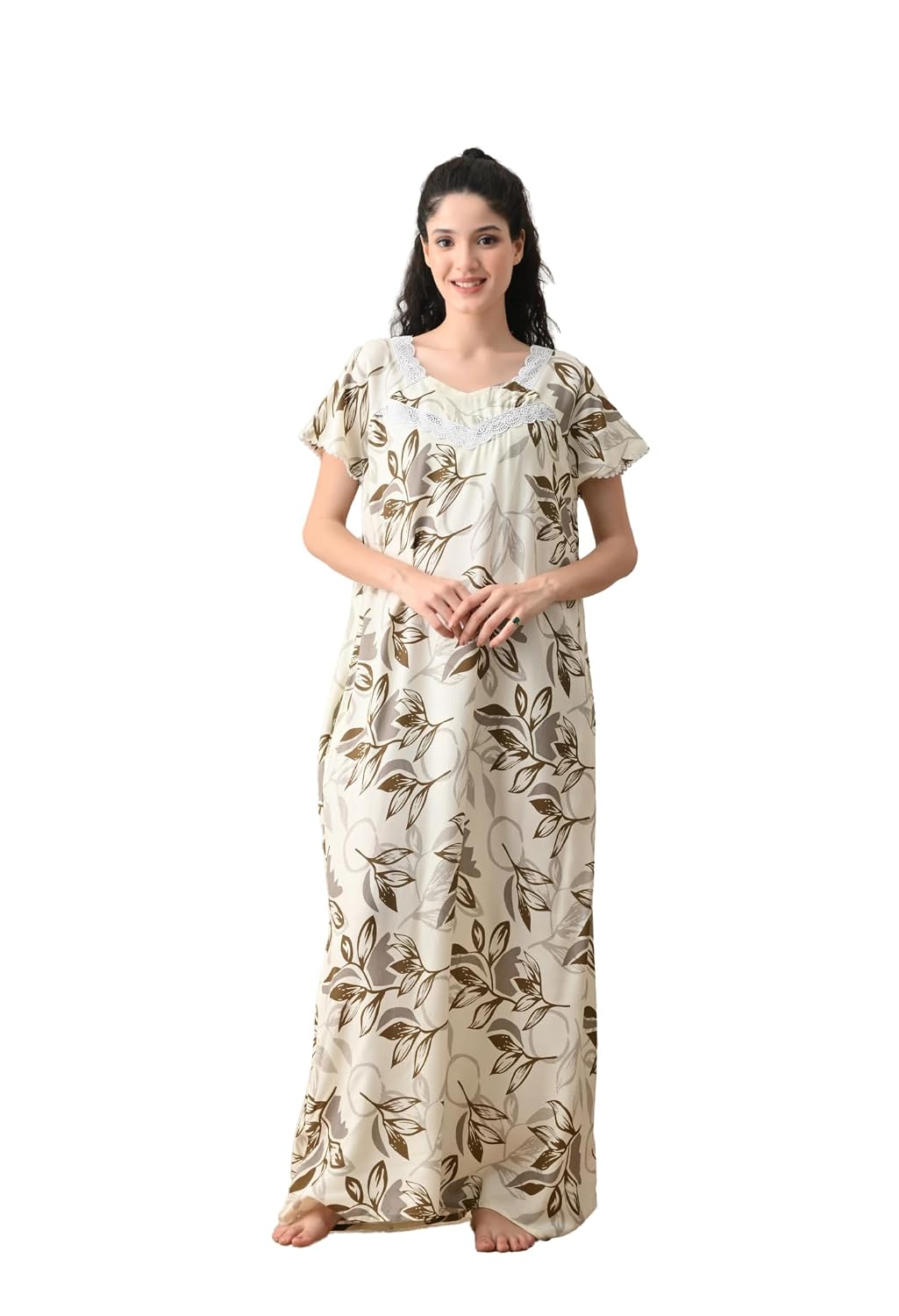 Ichaa Rayon Maxi Nighty for Women, Plus Sizes at ₹408 (80% Off) – Amazon