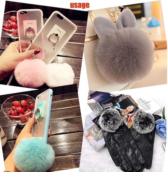 Pompons En Fourrure Synthétique - Lot De 16 - Tailles 8/10/12/14 Cm - Avec Boucle élastique - Pour Bonnets, Sacs, écharpes