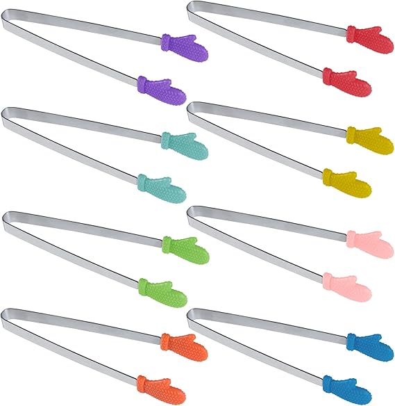 8pc Silicone Mini Tongs!