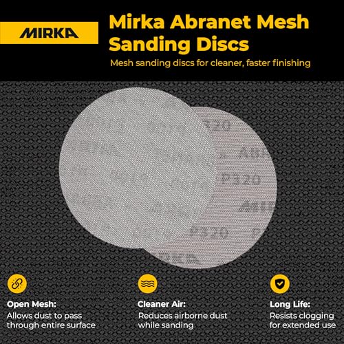 Image of Mirka Abranet 5 Inch 800 Grit Mesh Sanding Discs, Hook and Loop, 50 Pack