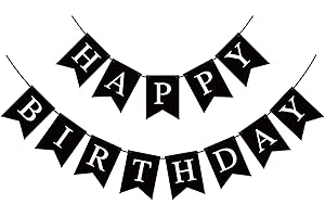 Black Happy Birthday Banner Decorations