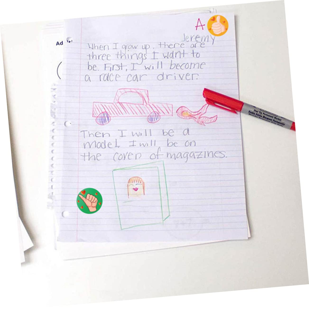 SHINEOFI 18rotoli Adesivi Ricompensa Per Stickers Thumb up Per Insegnanti e Etichette Incentive Creative e Motivazionali Per Abbigliamento e Scolastici