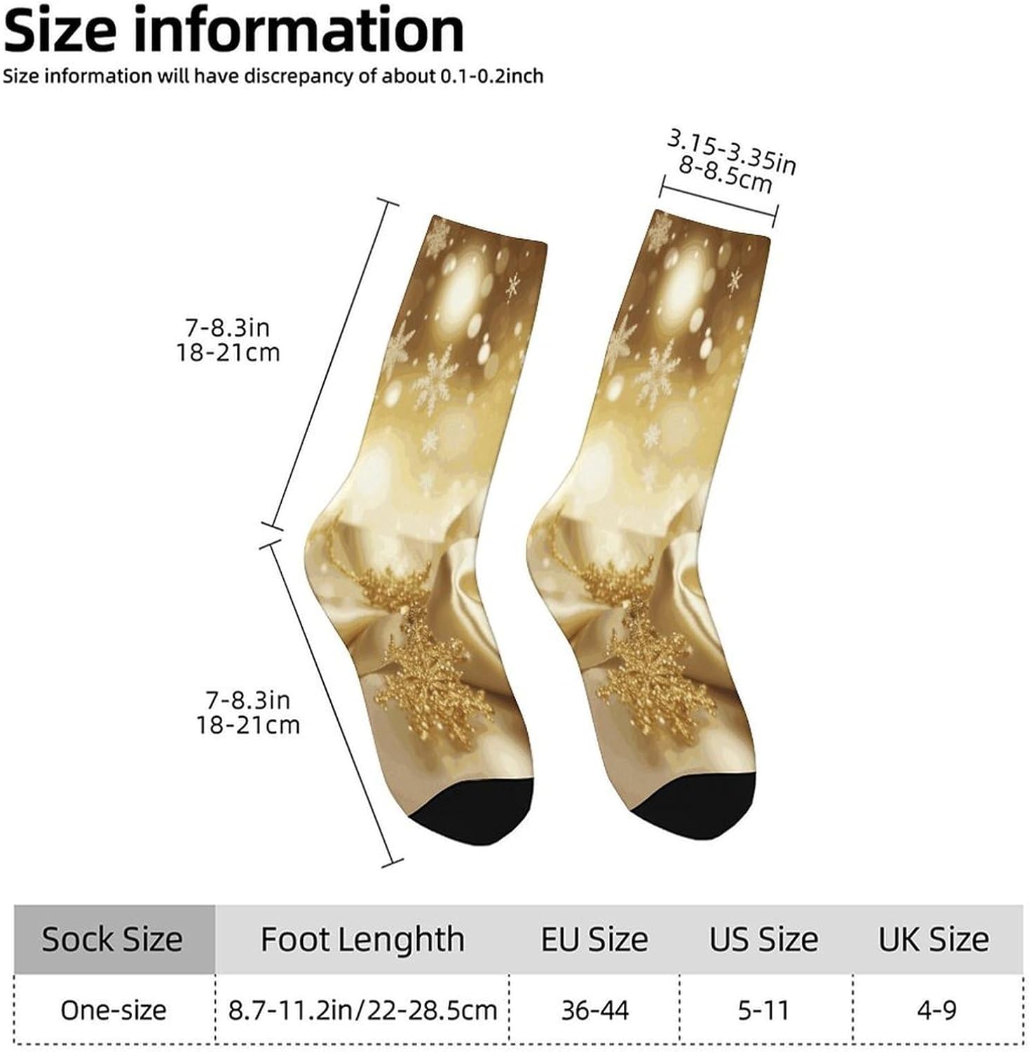 Gold Silk Christmas Crew Sock High Stocking Grippy Socks | Socks for Men & Women,Stockings-Long Thin Tube Sports, Breathable Soft Athletic for Nurses,Travel