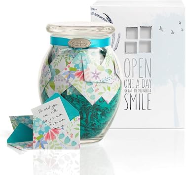 KindNotes Glass Keepsake Gift Jar with Housewarming Messages - Fresh Cut Floral Design