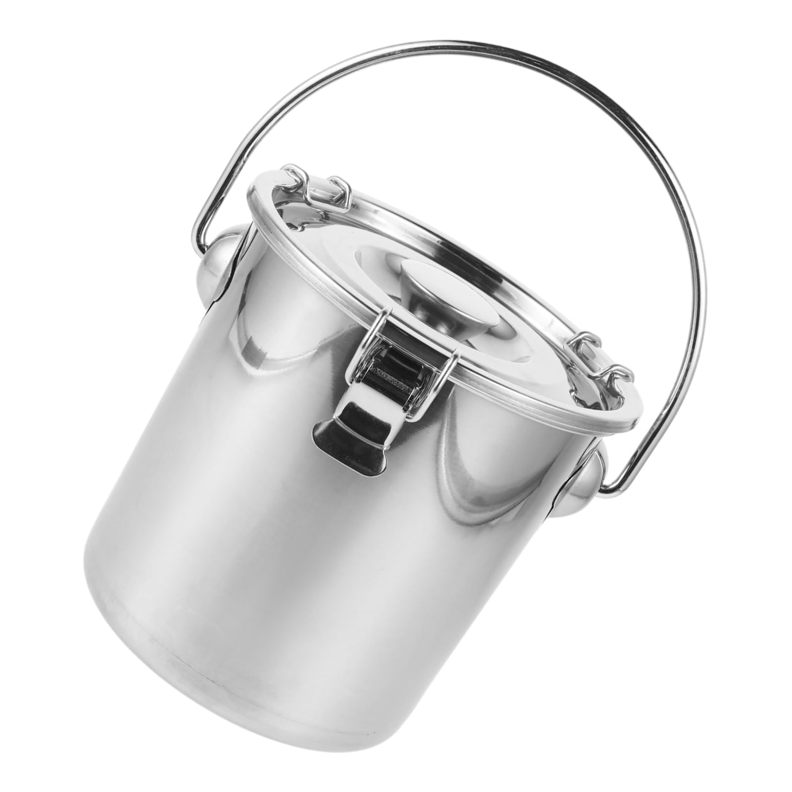 Edelstahl Aufbewahrungseimer 3l mit Buckle Verschluss, Silber