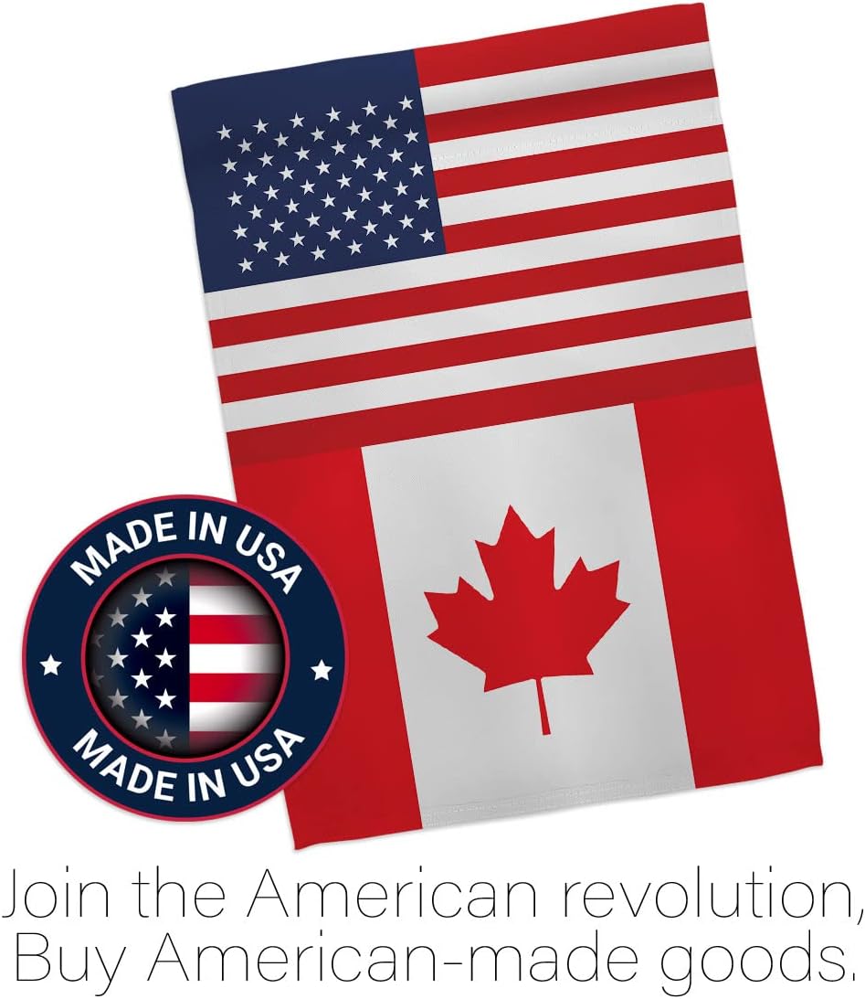 Canada US Friendship House Flag - Regional Nationality Nation International World Country Particular Area - Decoration Banner Small Garden Yard Gift Double-Sided Made in USA 28 X 40