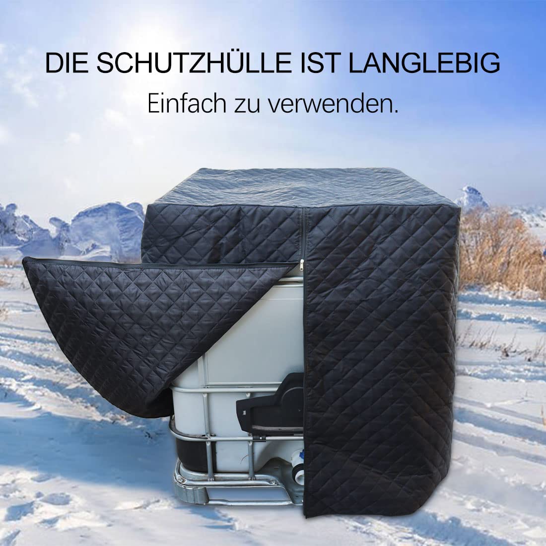 OrangeClub IBC Schutzhülle frostsicher,1000L Wassertank Abdeckplane IBC Cover Verdicken Plus Baumwolle Wärmedämmung Regenschutz, Schutz Regenwassertank IBC Behälterdeckel IBC Tonnenfass Zubehör