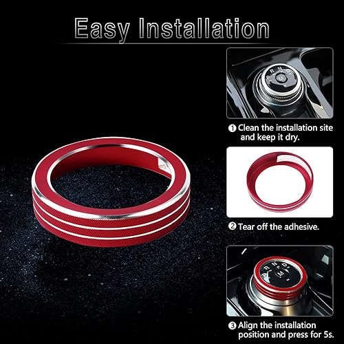 Miniatura 6 de PIFOOG Accesorios rojos de coche para Ford Explorer 2020 2021 2022 2023 2024 Cubierta de botón PRND Cubiertas de botones interiores Fit Explorer XLT