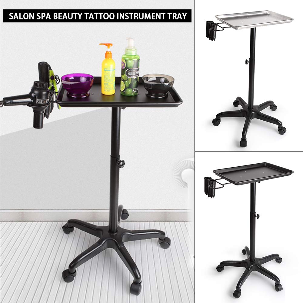 Salone di bellezza, carrello a rotelle in argento, vassoio in ferro, salone da ufficio, carrello cosmetico con rotelle, cosmetici multiuso per saloni di bellezza, parrucchieri