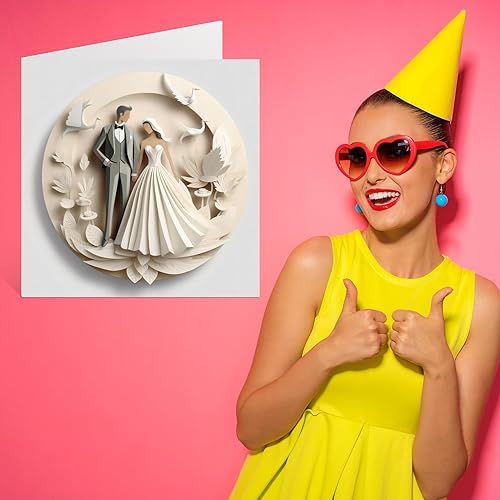 Miniatura 7 de Tarjetas de boda para parejas (no 3D o desplegables)  La pareja feliz  Regalos de felicitaciones felices de compromiso, tarjeta de felicitaciones