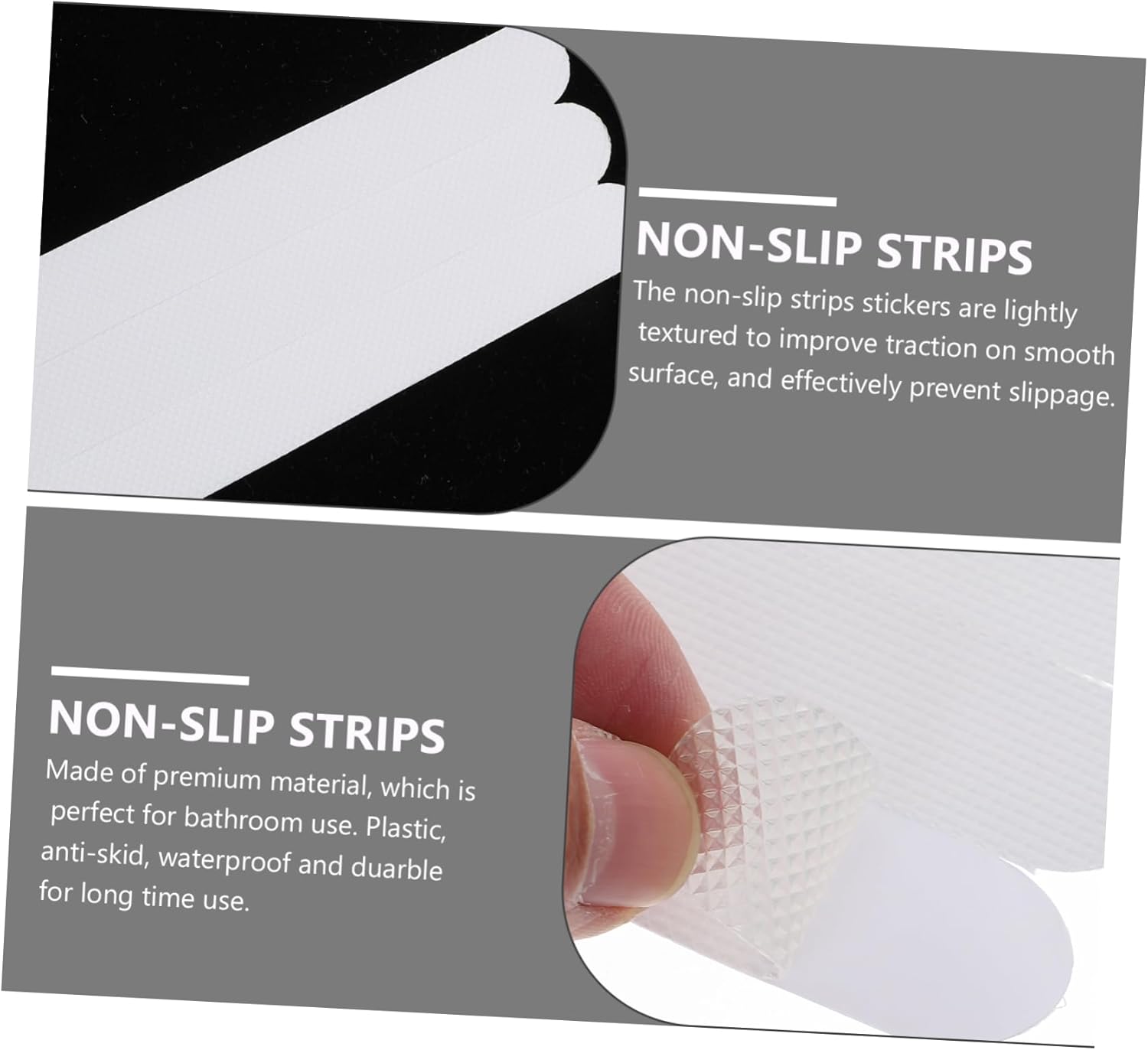 36pcs Slip Tape Boys and Girls Bathroom Safety Strips White Stickers for Shower Bath Safety Strips Non Slip Stickers for Bathtubs Stairs Floors