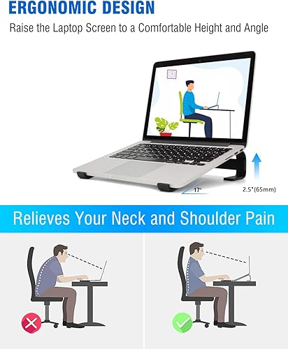 Miniatura 3 de Soporte ergonómico de aluminio para laptop, soporte robusto para MacBook, soporte para computadora compatible con MacBook Pro AirDellHP de 12, 13.3,
