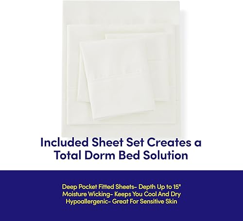 Miniatura 7 de Dorm Room Essentials Ropa de Cama Universitaria Juego de Edredón de 7 Piezas Tamaño Full Cama en una Bolsa para Estudiantes Universitarios Niños y