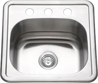 15 Inch Small Kitchen Sink, Topmount Stainless Steel Bar & RV Sink