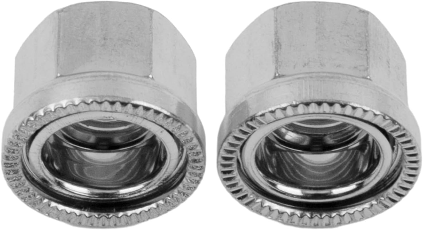 Chrome Axle Nuts 3/8 Inch and M9/M10 for Fixed Gear For Bike Hubs Replacement, For Bike Hub Fasteners Set with Dark Silver Finish(2PCS M9)
