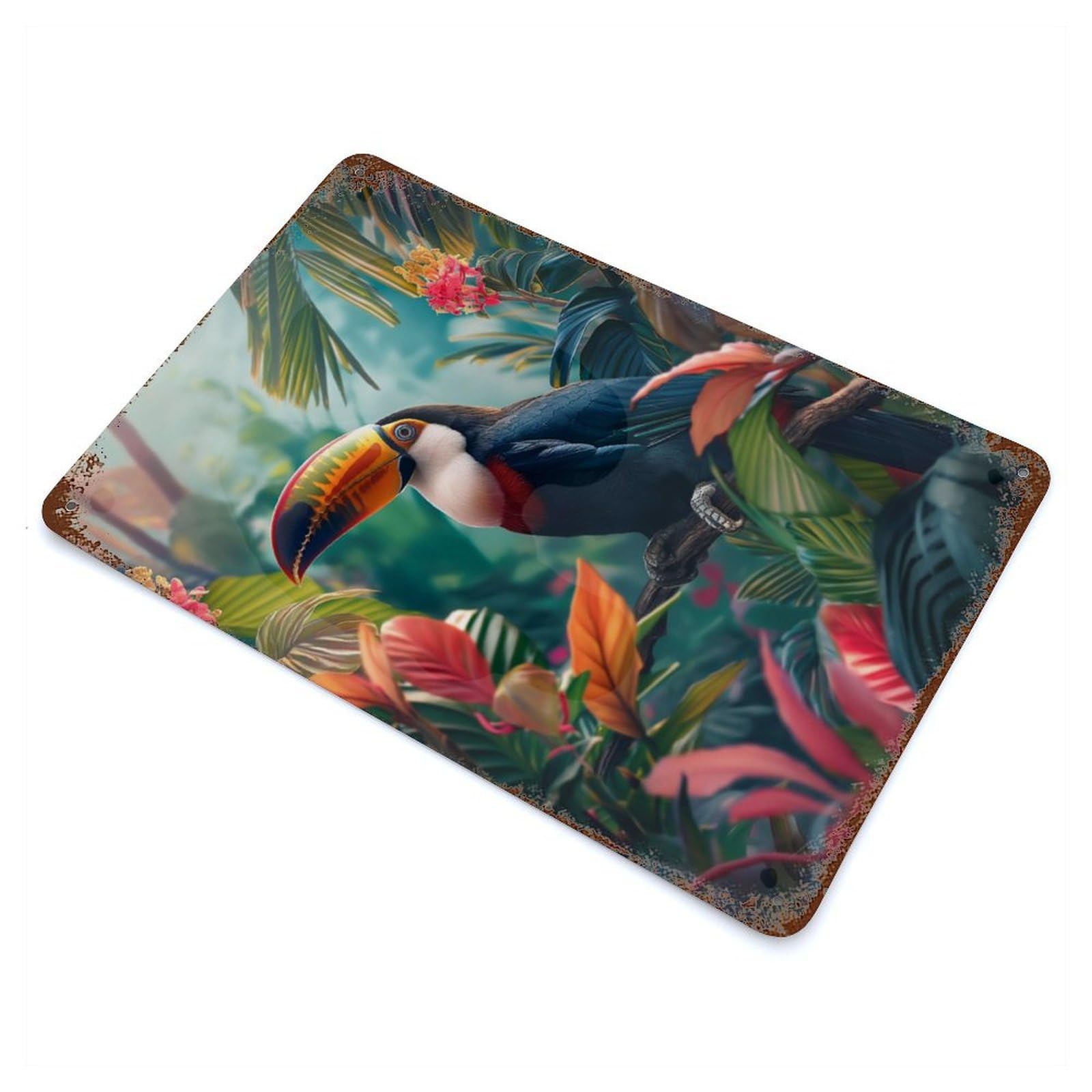 Toucans Perch Retro Metal Sign 11.8"x7.9", Classic Wall Plaque for Garage, Pub Or Kitchen