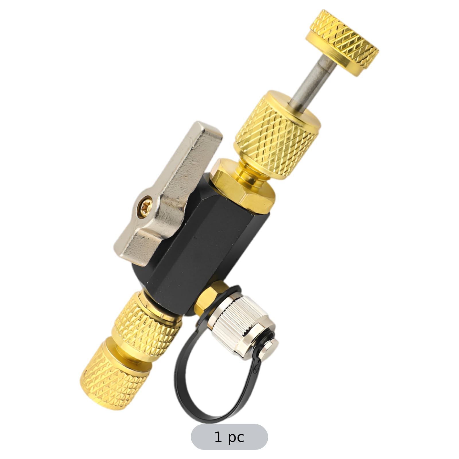 Ventilkern-Ausbauwerkzeug, 1/4 Zoll Dual AC Ventilkern Werkzeug, Ersatzteil ohne Kältemittelverlust, schnelle Rückgewinnung und Evakuierung, für Hochdruck-Kältemittel mit 1/4 Zoll Anschluss