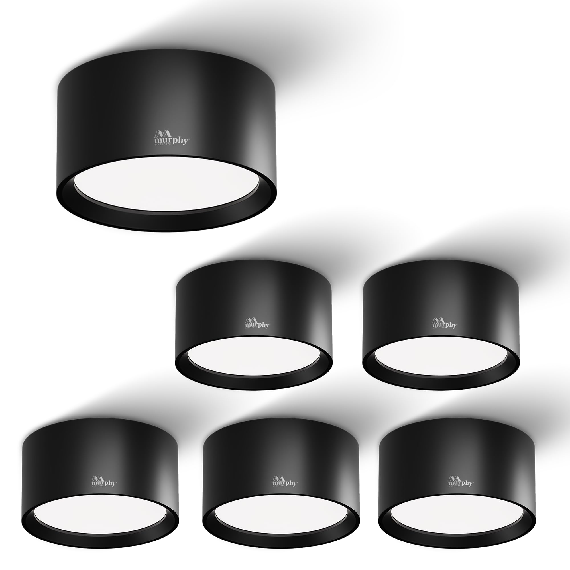 Murphy 3W LED Disc Surface Light Black Finish | Warm White 3000K | Up to 300 Lumens | Aluminium Body | BIS Approved | 2 Year Warranty | Pack of 6