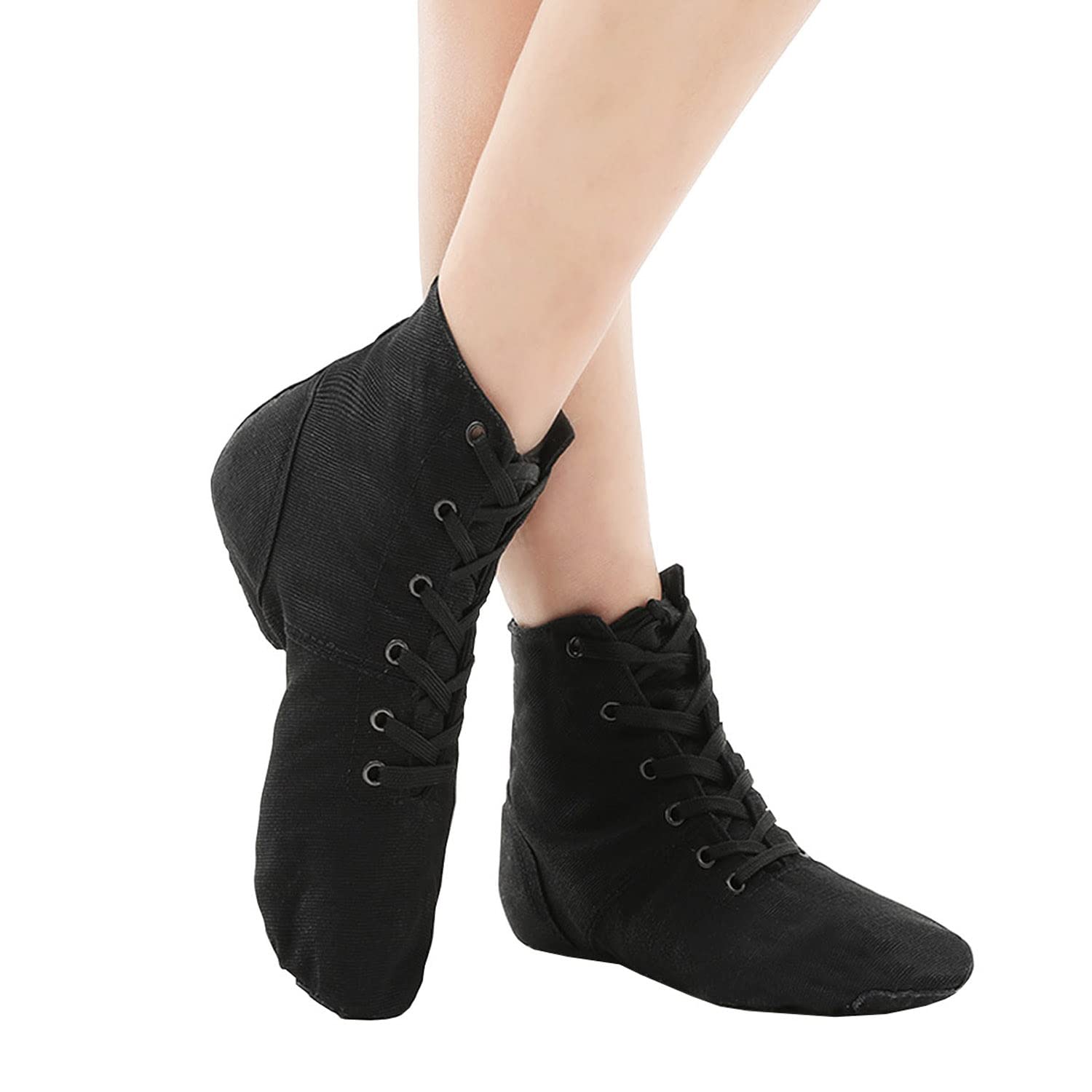 Unsex Modern Lace-up Canvas Jazz Stage Ballet Dance Shoes Boot Soft Sole
