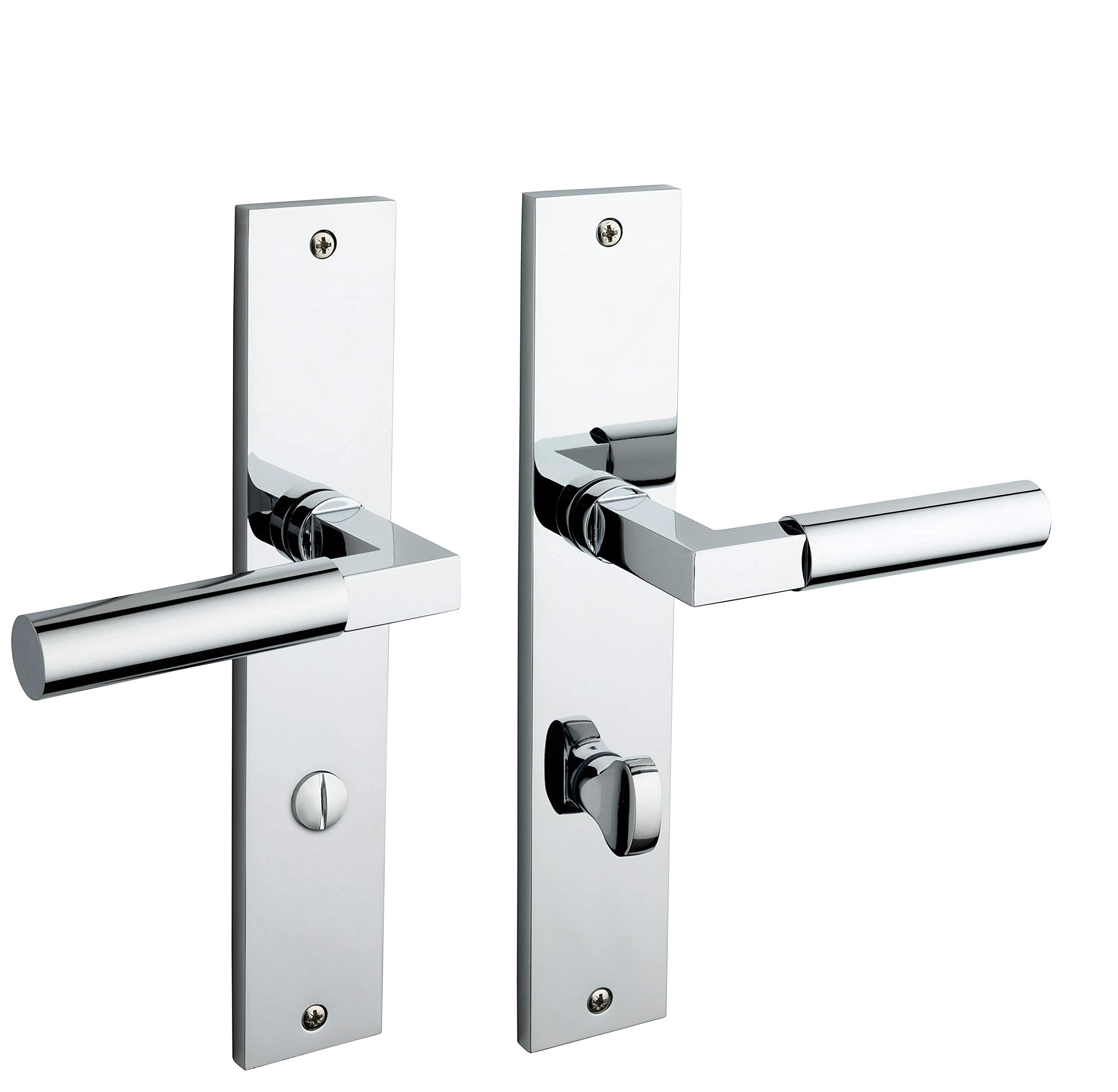 Beschläge Hamburg | Bauhaus Türbeschlag | BAUHAUS PRIME 2004 ZAMAK MPC WC im Design nach Gropius & Meyer | Türgriff, Türklinken, Türdrücker - Innentür Zimmertür | 45 x 245 mm in Chrom poliert