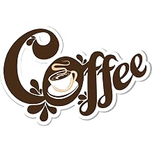 Cute Artsy Caffeine Coffee Cafe Logo Cartoon - Coffee Cup Truck Car Bumper Sticker Vinyl Decal 5"
