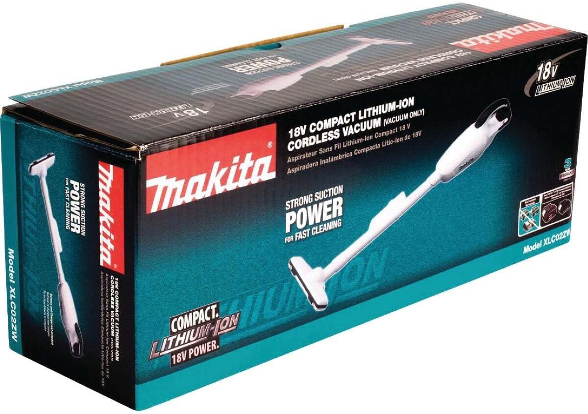 Makita XLC02ZW 18V LXT Lithium-Ion Compact Cordless Vacuum, Tool Only, White - Image 5