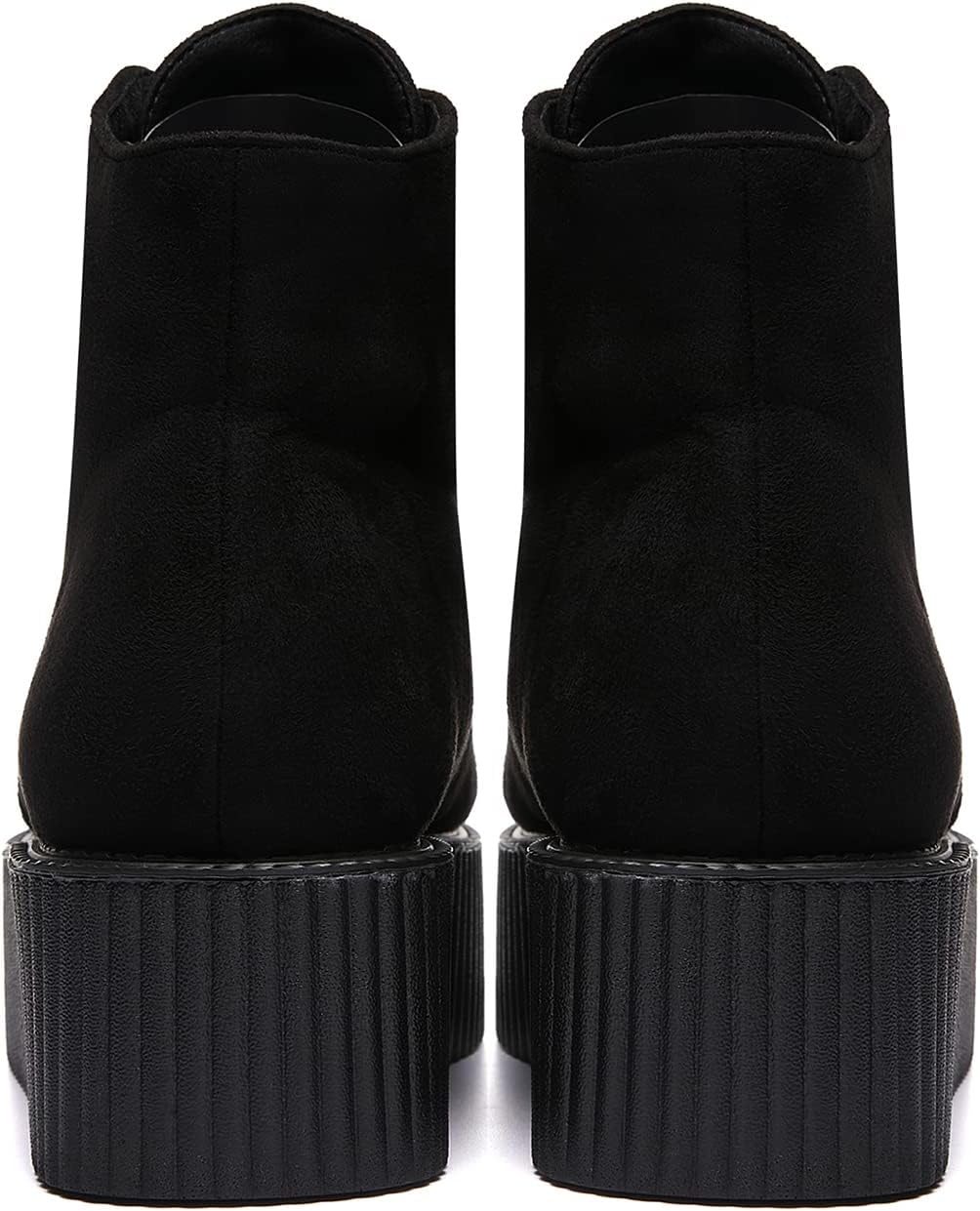 RoseG Women's High Top Suede Lace Up Flat Platform Creepers Shoes Boots