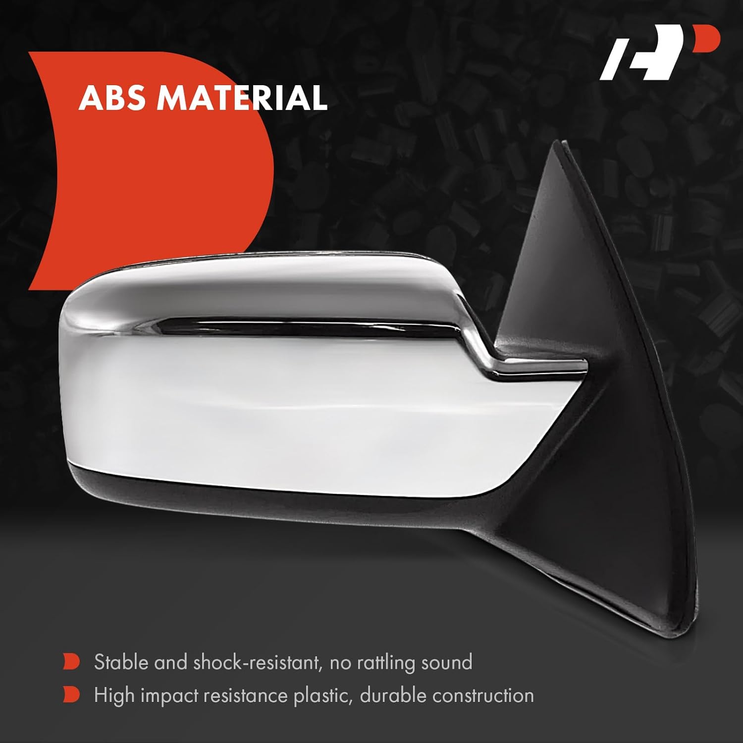 A-Premium Passenger Side Power Door Mirror - Compatible with Lincoln MKZ 2007-2010, Zephyr 2006 - Heated Power-Folding Chrome Outside Rear View Mirror w/Puddle Light and Memory Recall