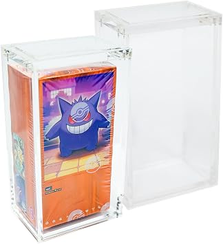 Premium Acrylic Display Case for Pokemon Chinese Gem Pack Booster Boxes - Magnetic Top, Stackable, UV Protection