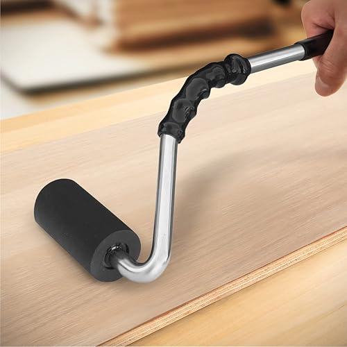 Miniatura 4 de POWERTEC Rodillo J de mango curvado de 14 pulgadas, diámetro de 1-12 pulgadas, 3 pulgadas de ancho para revestimientos de paredes laminadas de