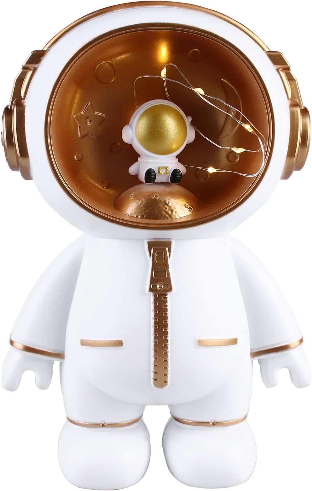 Astronaut Money Box Night Light Decorate Piggy Bank: 3 in 1 Creative Money Box Astronaut Money Box Children Coin Piggy Bank for Boys Girls and Adults Gift for All Festivals (White)