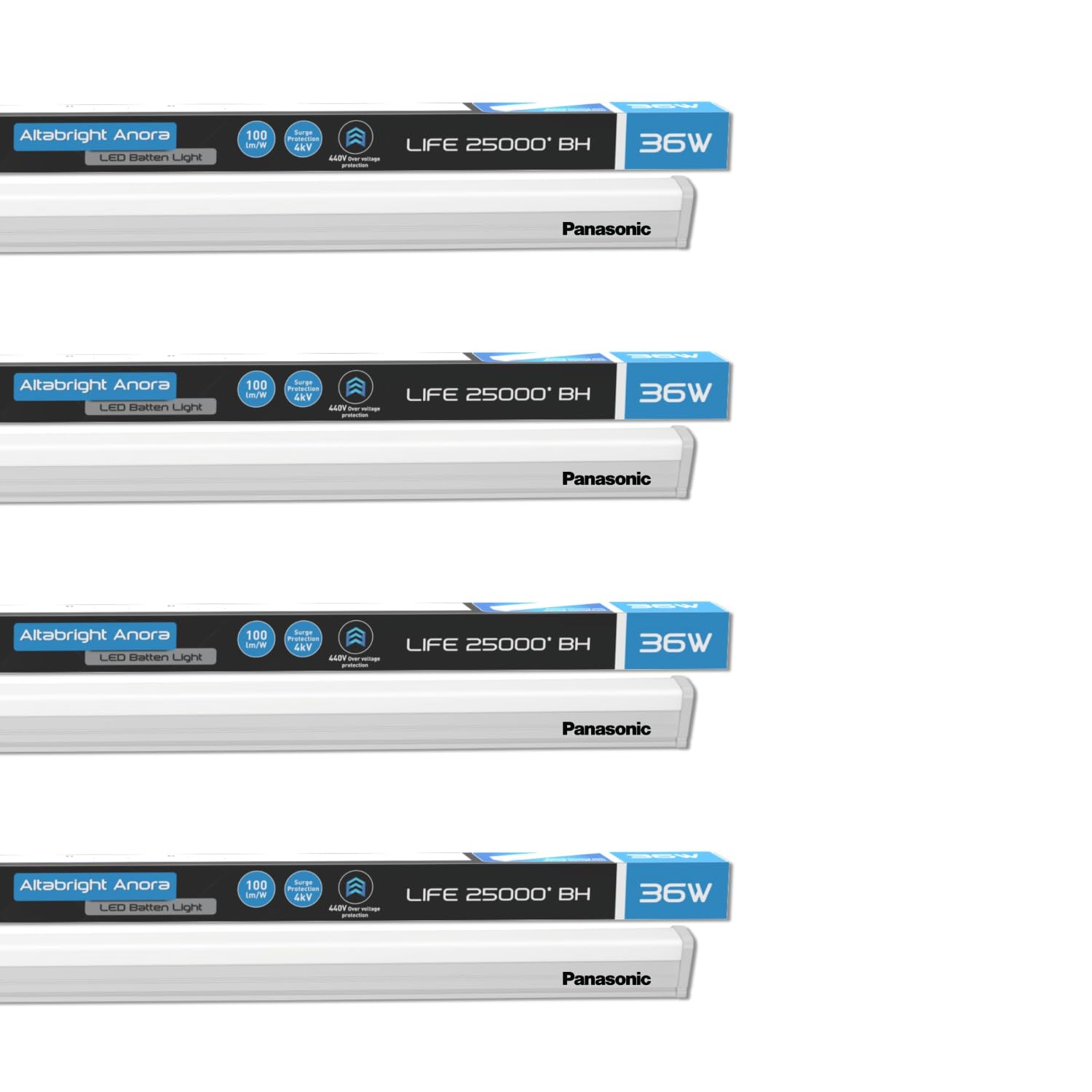 Panasonic 36-watt LED Batten/Tubelight | IP20 36W Aluminium Batten | Bright & Energy Efficient Tubelight (Cool White, Pack - 4)-image-42